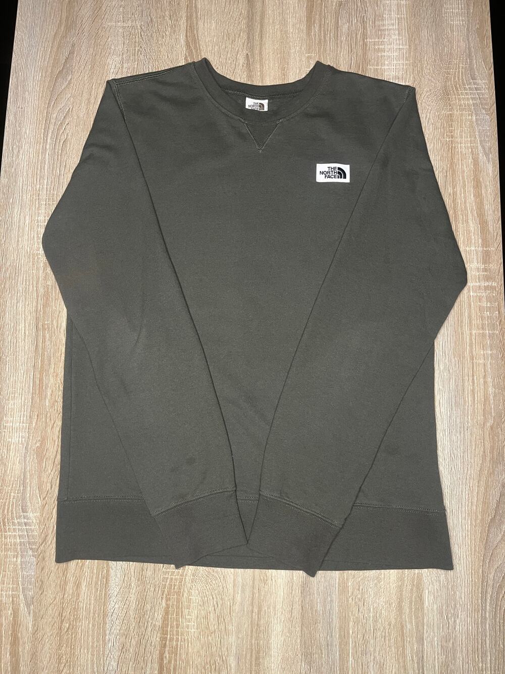 North Face Heritage Patch Military Green Large Long Sleeve Sweatshirt